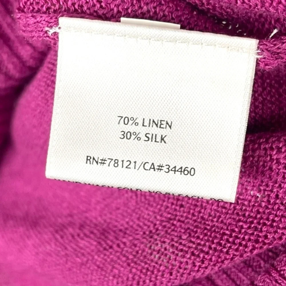 Eileen Fisher Petite Silk and Linen Button Up Cardigan Size Petite Small - Picture 6 of 9